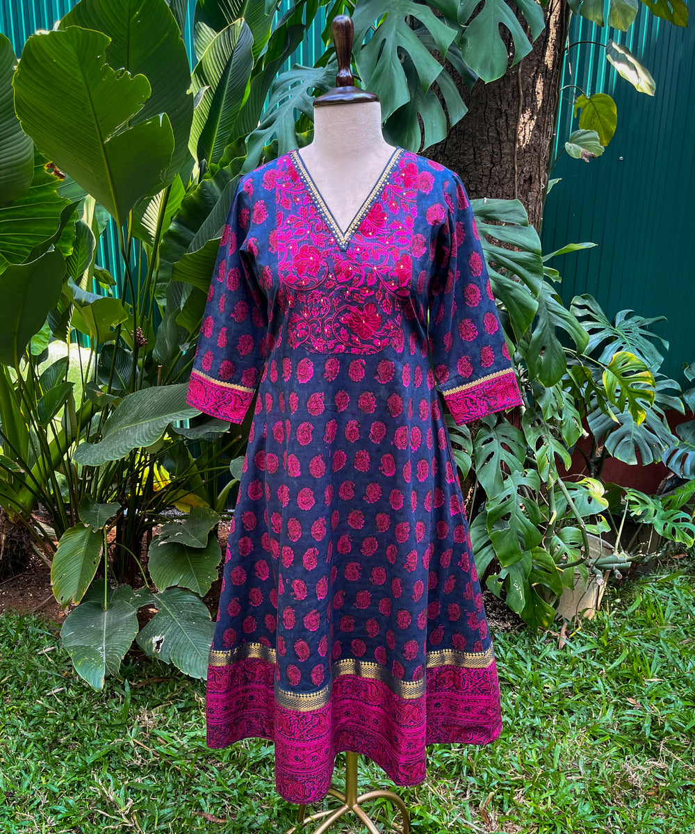 Tarini Majanta Kalamkari A-line Kurta – JUGALBANDHI