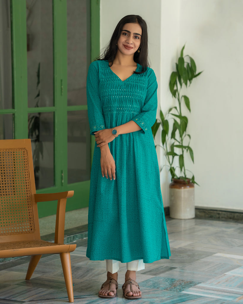 Casual Wear Stitched Designer Long Cotton Kurtis at Rs 699 in Jaipur