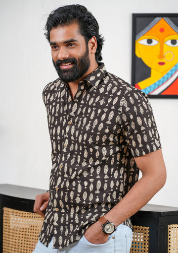 Black block printed shirts